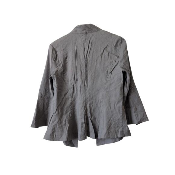 Porto San Francisco Blazer Jacket Size 1 Small Gray Linen Rayon Lagenlook Chic - Picture 2 of 8